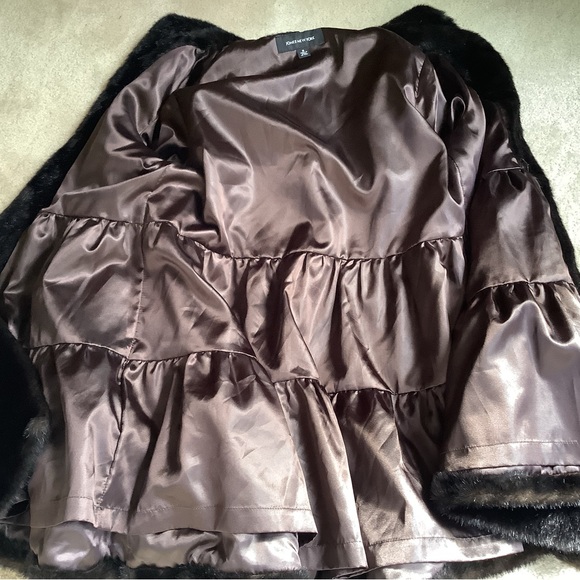 Dark Brown Jones New York Faux mink fur jacket. Sz M - Picture 3 of 12